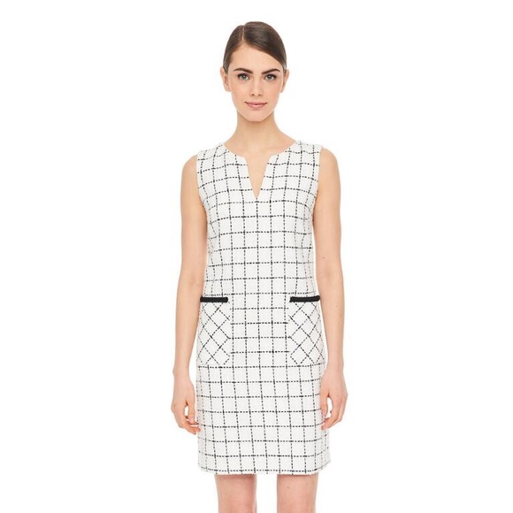 Karl Lagerfeld white black stripe shift dress - Picture 2 of 7